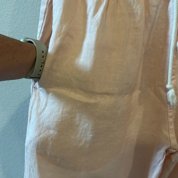 NWOT Small Brandy Melville Anastasia Pink Linen Drawstring Pants! - Picture 9 of 15
